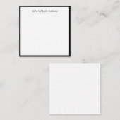 Moderne zwarte grens minimalistisch eenvoudig notitiekaartje (Voorkant / Achterkant)