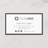 Moderne zwarte-grensberoeps met eenvoudige houtsko visitekaartje (Achterkant)