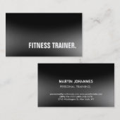 Moderne zwarte grijze fitnesstrainer visitekaartje (Voorkant / Achterkant)