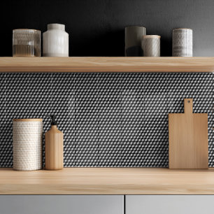 Moderne Zwarte Grijze Geometrische 3D Kubus Patroo Tegeltje