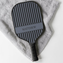 Moderne Zwarte Grijze Gestreepte Koele Eenvoudige  Pickleball Paddle