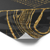 Moderne zwarte grijze gouddraaikaart poster (Hoek)