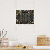 Moderne zwarte grijze gouddraaikaart poster (Keuken)