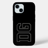 Moderne Zwarte Grijze Monogram Initiaal Letters Case-Mate iPhone Case (Achterkant)