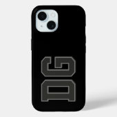 Moderne Zwarte Grijze Monogram Initiaal Letters Case-Mate iPhone Case (Achterkant)
