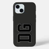 Moderne Zwarte Grijze Monogram Initialen Case-Mate iPhone Case (Achterkant)