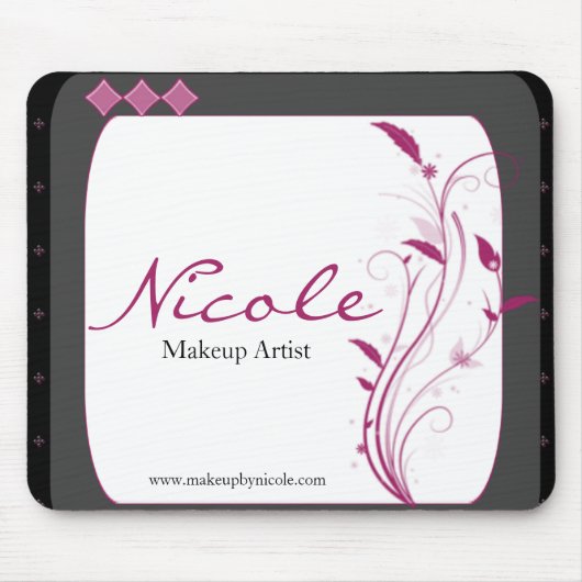 Moderne zwarte grijze roze, hoge stijl muismat (Voorkant)