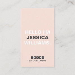 Moderne zwarte grijze standaard minimalistische so visitekaartje