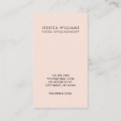 Moderne zwarte grijze standaard minimalistische so visitekaartje (Achterkant)