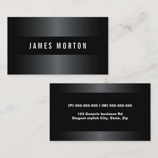 Moderne, zwarte grijze, stijlvolle professional visitekaartje (Voorkant / Achterkant)