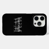 Moderne Zwarte Grijze Witte Monogram Naam Case-Mate iPhone Case (Achterkant (horizontaal))