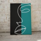 Moderne, zwarte, groene en witte streep canvas afdruk