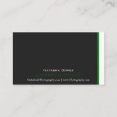 Moderne zwarte, groene en witte streep - Visitekaa Visitekaartje (Achterkant)