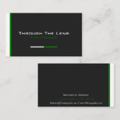 Moderne zwarte, groene en witte streep - Visitekaa Visitekaartje (Voorkant / Achterkant)