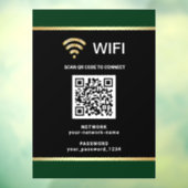 Moderne Zwarte Groene QR-code Wifi Netwerk Wachtwo Raamsticker (Vel 3)