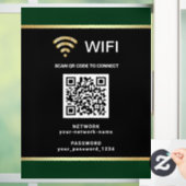 Moderne Zwarte Groene QR-code Wifi Netwerk Wachtwo Raamsticker (Huis)