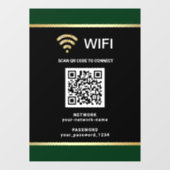 Moderne Zwarte Groene QR-code Wifi Netwerk Wachtwo Raamsticker (Vel)