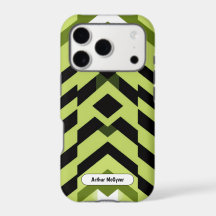 Moderne Zwarte Groene Wasabi Geometrische Scherpe