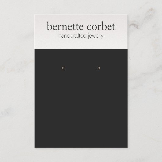 Moderne zwarte, grote oorenkaart informatiekaartje (Voorkant)
