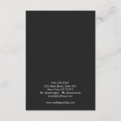 Moderne zwarte, grote oorenkaart informatiekaartje (Achterkant)