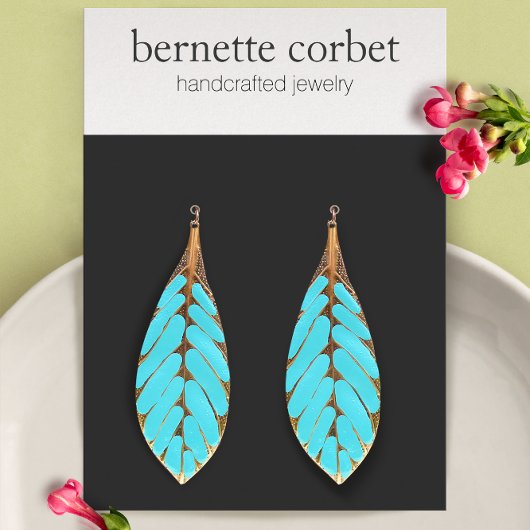 Moderne zwarte, grote oorenkaart informatiekaartje