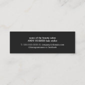 Moderne zwarte haarschaar mini visitekaartje (Achterkant)