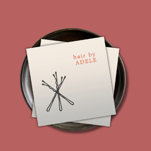 Moderne zwarte haarspellen haarlijst vierkante visitekaartje