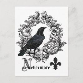 moderne zwarte halloween kraai briefkaart
