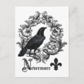 moderne  zwarte halloween kraai briefkaart (Voorkant)