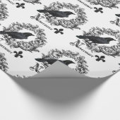 moderne  zwarte halloween kraai cadeaupapier (Hoek)