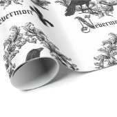 moderne  zwarte halloween kraai cadeaupapier (Rol Hoek)