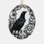 moderne  zwarte halloween kraai keramisch ornament (Rechts)