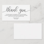 Moderne Zwarte Hand Geletterd, Wedding Dank u Informatiekaartje (Voorkant / Achterkant)