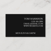 Moderne zwarte handel - Automatisch verkopen Visitekaartje (Achterkant)