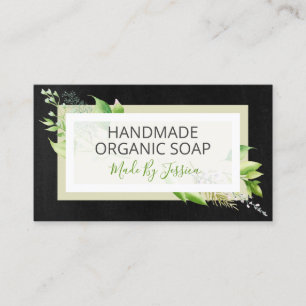 Moderne zwarte handgemaakte zeep Soy Melt Candle Visitekaartje