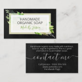 Moderne zwarte handgemaakte zeep Soy Melt Candle Visitekaartje (Voorkant / Achterkant)