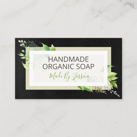 Moderne zwarte handgemaakte zeep Soy Melt Candle Visitekaartje (Voorkant)