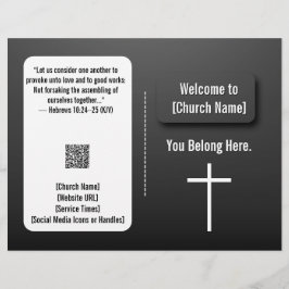Moderne Zwarte Hedendaagse Kerkbulletin Flyer
