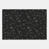 Moderne zwarte hemelse Sterrennacht Inpakpapier Vel (Voorkant 2)