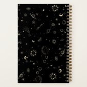 Moderne zwarte hemelse Sterrennacht Notitieboek (Achterkant)