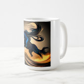 Moderne zwarte hengst in de woestijn koffiemok (Voorkant rechts)