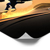 Moderne zwarte hengst in de woestijn poster (Hoek)