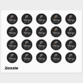 Moderne Zwarte Hoed Wiskunde Afstudeer Bedankt Ronde Sticker (Vel)