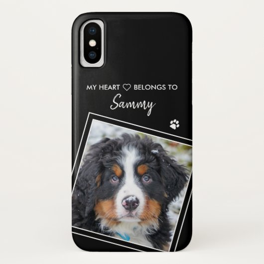 Moderne Zwarte Hond Foto Case-Mate iPhone Case (Achterkant)