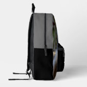 Moderne zwarte hond foto minimalistisch bedrukte rugzak (Links)