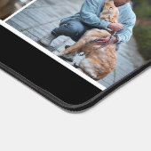 Moderne zwarte hond vader vier foto collage bureaumat (Hoek)