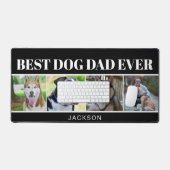 Moderne zwarte hond vader vier foto collage bureaumat (Keyboard & Muis)