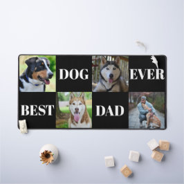 Moderne zwarte hond vader vier foto collage bureaumat