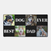 Moderne zwarte hond vader vier foto collage bureaumat (Voorkant)