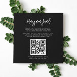 moderne zwarte Honeymoon-code QR-code Informatiekaartje<br><div class="desc">Een gedurfde en trendy typografie voor je trouwkantoor,  eenvoudig maar elegant met een zwart-wit thema. Volledig aanpasbaar: u kunt indien nodig de kleuren van het lettertype en de achtergrond wijzigen. Vervang het afbeelding door uw eigen aangepaste QR-code om uw gasten toegang te geven tot uw digitale wensen.</div>